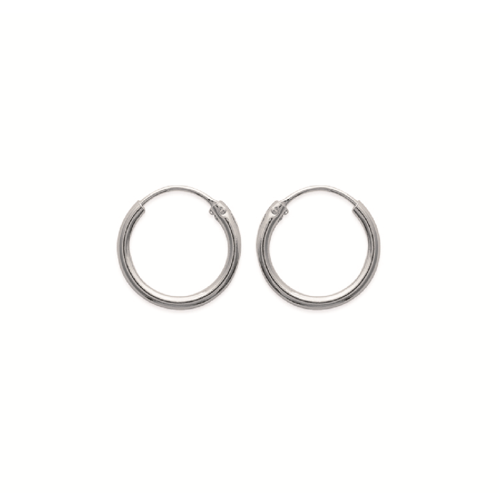 Mysti .925 Sterling Silver Plated Rhodium Hoop Earrings