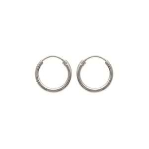 Mysti .925 Sterling Silver Plated Rhodium Hoop Earrings