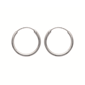 Mysti .925 Sterling Silver Plated Rhodium Hoop Earrings