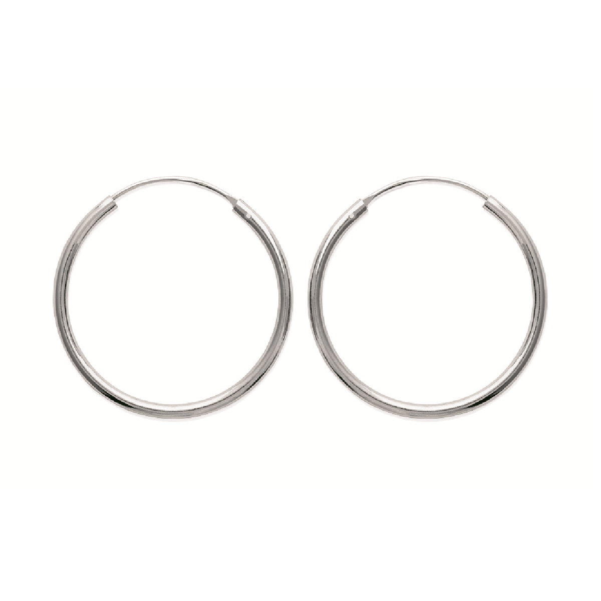 Mysti .925 Sterling Silver Plated Rhodium Hoop Earrings