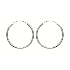 Mysti .925 Sterling Silver Plated Rhodium Hoop Earrings