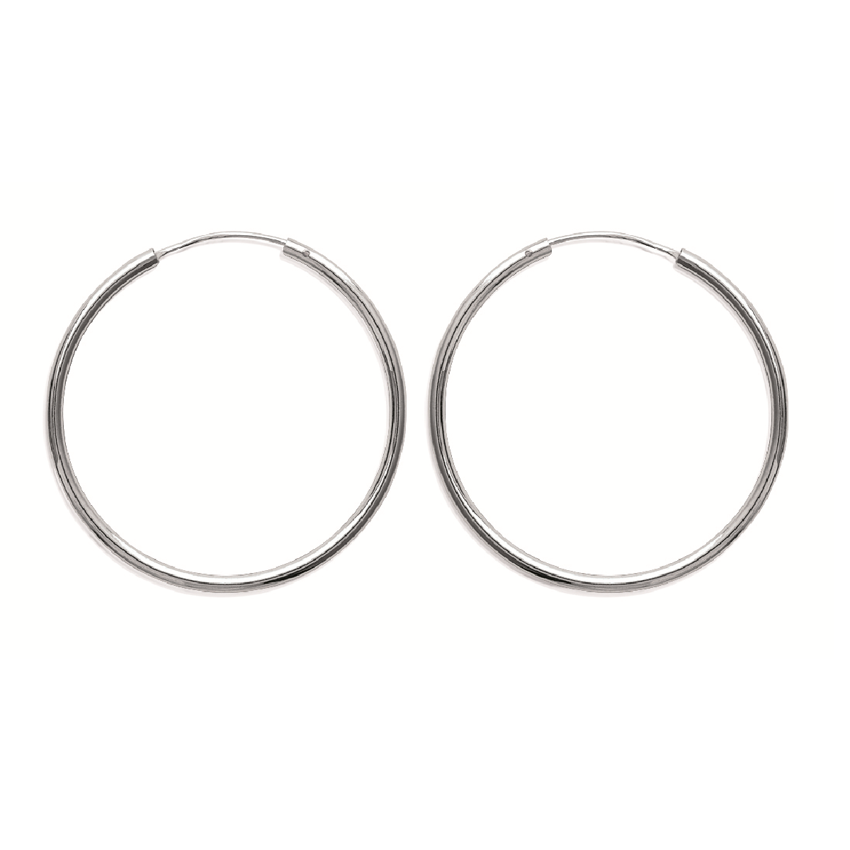Mysti .925 Sterling Silver Plated Rhodium Hoop Earrings