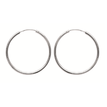 Load image into Gallery viewer, Mysti .925 Sterling Silver Plated Rhodium Hoop Earrings
