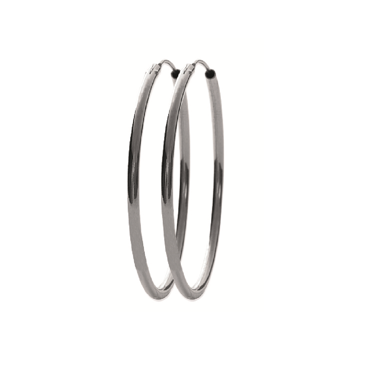 Mysti .925 Sterling Silver Plated Rhodium Hoop Earrings