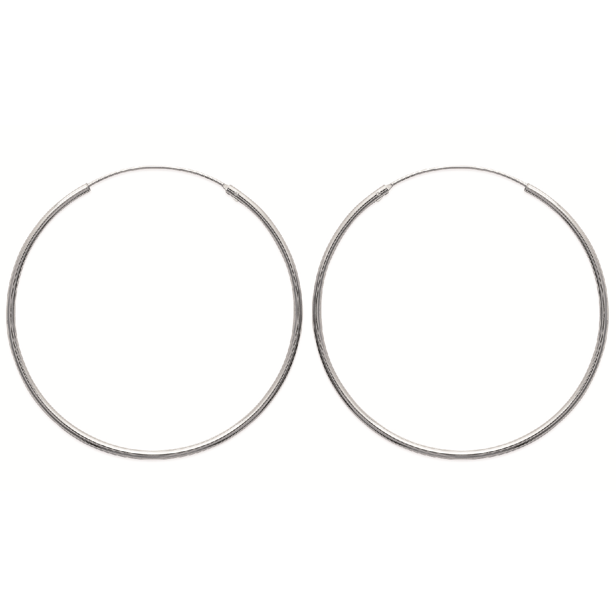 Mysti .925 Sterling Silver Plated Rhodium Hoop Earrings
