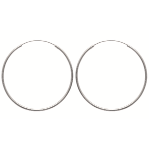 Mysti .925 Sterling Silver Plated Rhodium Hoop Earrings