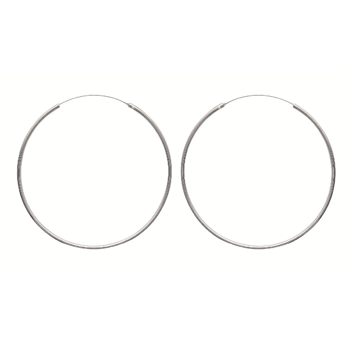 Mysti .925 Sterling Silver Plated Rhodium Hoop Earrings