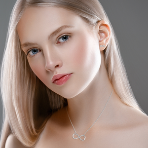 Mystigrey Infinity .925 Sterling Silver Plated Rhodium and 18K Gold Plated Necklace
