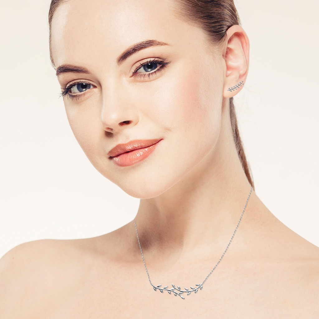 Mystigrey Eden .925 Sterling Silver Plated Rhodium and 18K Gold Plated Necklace