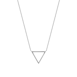 Mystigrey Aria 18K Gold Plated Triangle and 925 Sterling Silver Plated Rhodium Necklace for Women