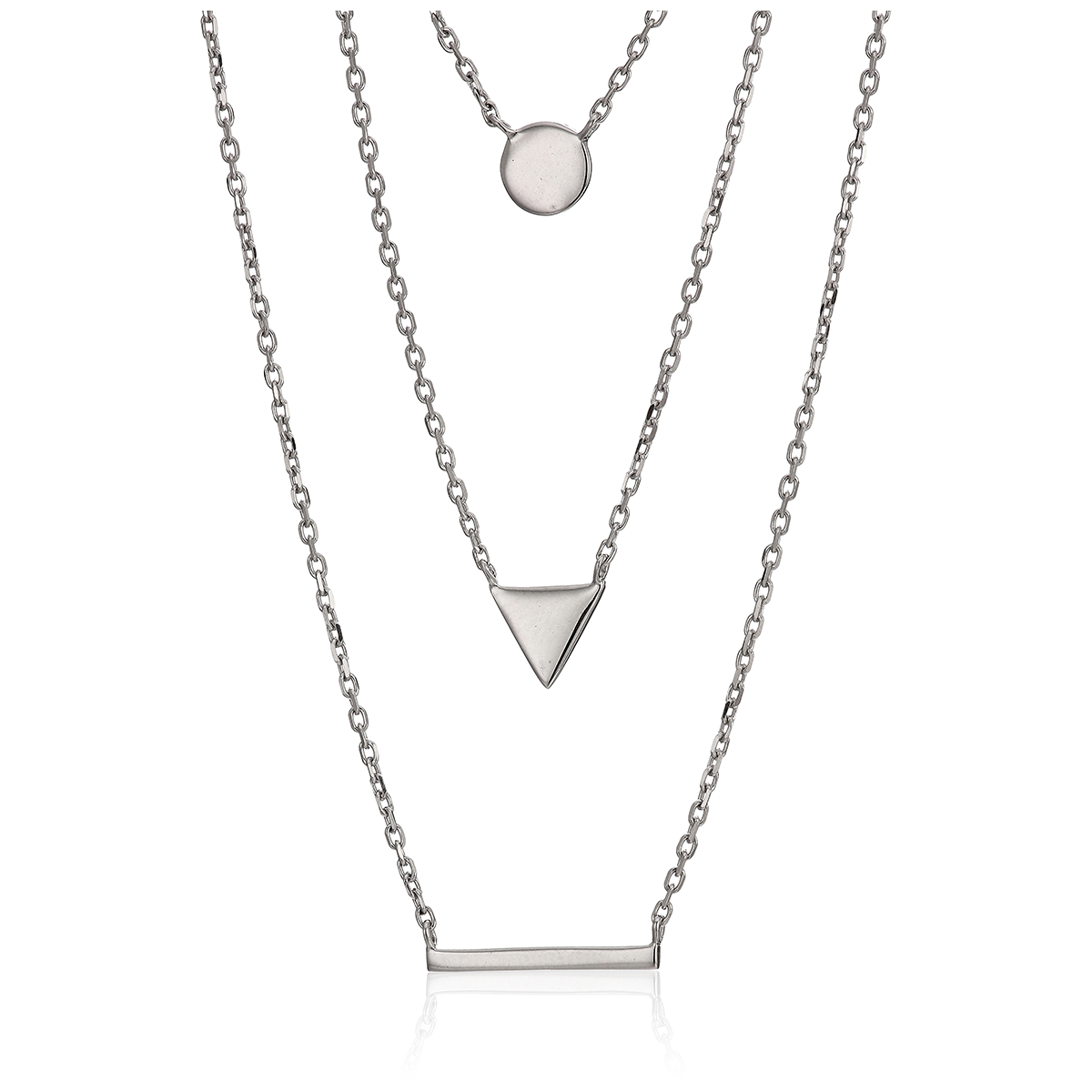 Mystigrey Victoria .925 Sterling Silver Plated Rhodium and 18K Gold Plated Necklace for Women 3 Chains