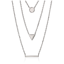 Load image into Gallery viewer, Mystigrey Victoria .925 Sterling Silver Plated Rhodium and 18K Gold Plated Necklace for Women 3 Chains
