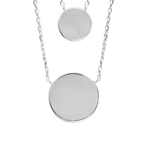 Mystigrey Lucy Double Circle 18K Gold Plated  Dual Necklace for Women two Circles