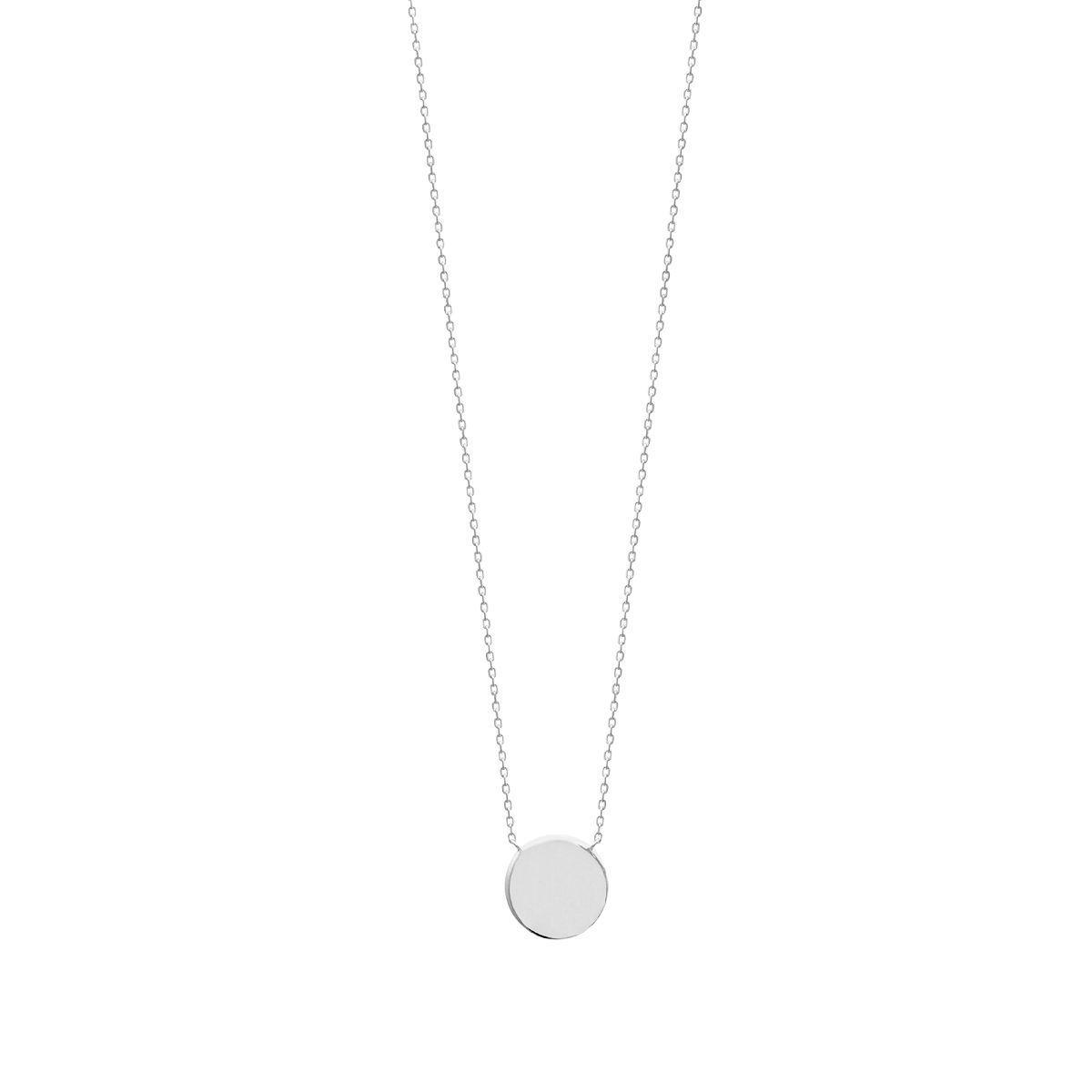 Mystigrey Lucy Circle 925 Sterling Silver Plated Rhodium and 18K Gold Plated Necklace for Women One Circle