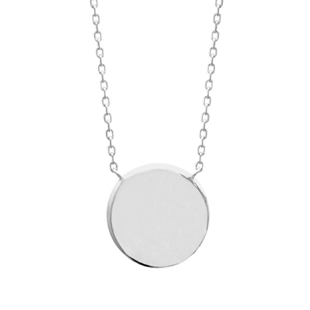 Mystigrey Lucy Circle 925 Sterling Silver Plated Rhodium and 18K Gold Plated Necklace for Women One Circle