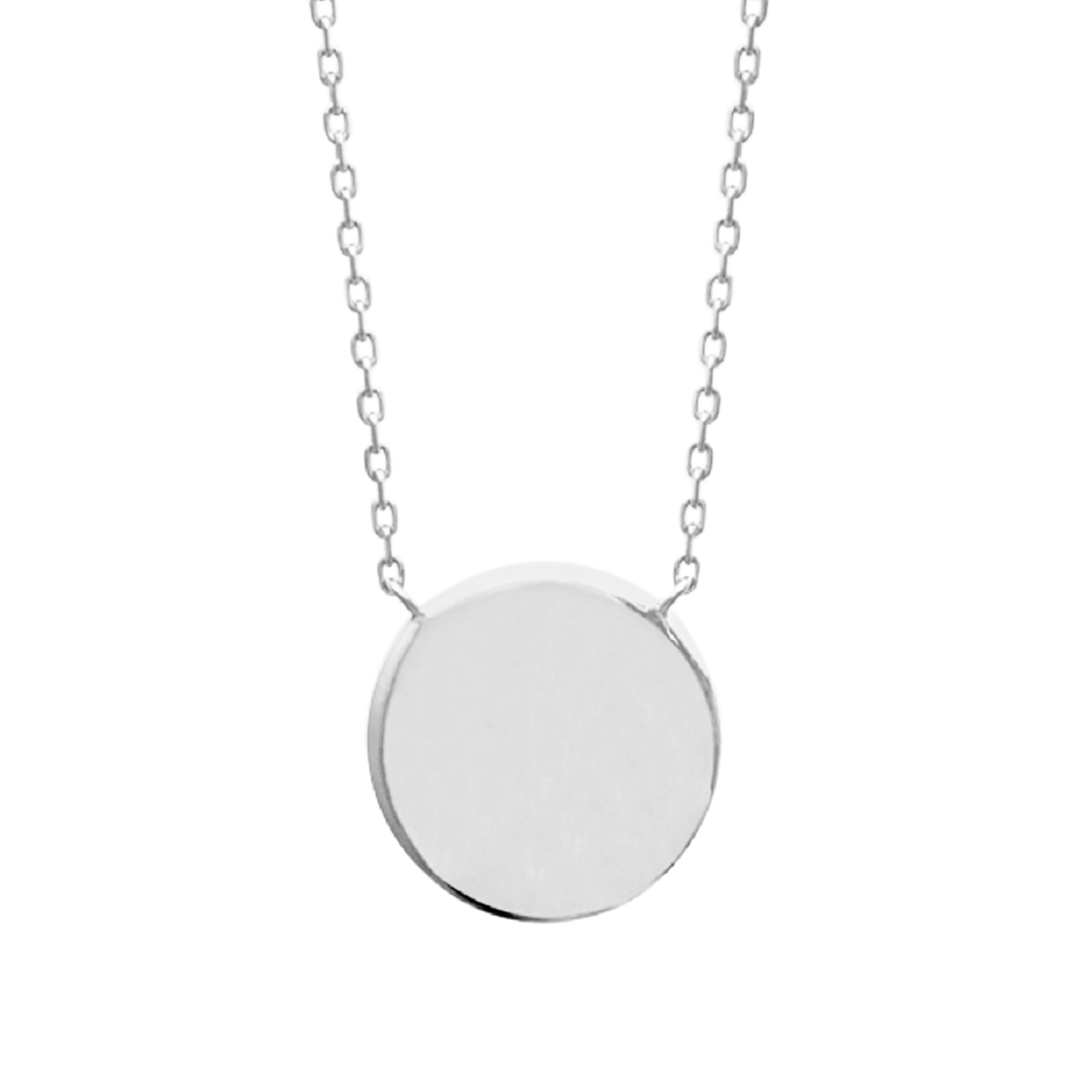 Mystigrey Lucy Circle 925 Sterling Silver Plated Rhodium and 18K Gold Plated Necklace for Women One Circle