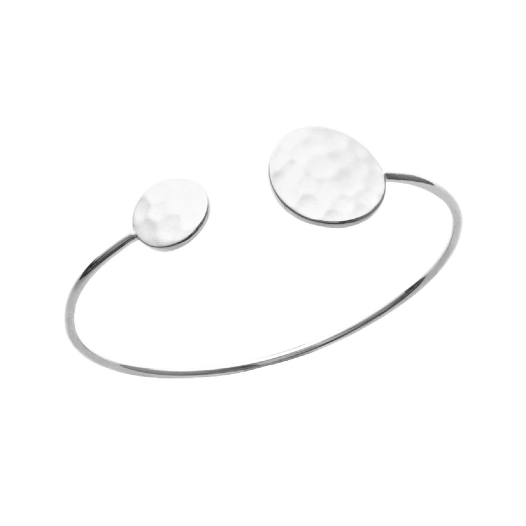 Mystigrey Ava .925 Sterling Silver Plated Rhodium and 18K Gold Plated Bangle for Women