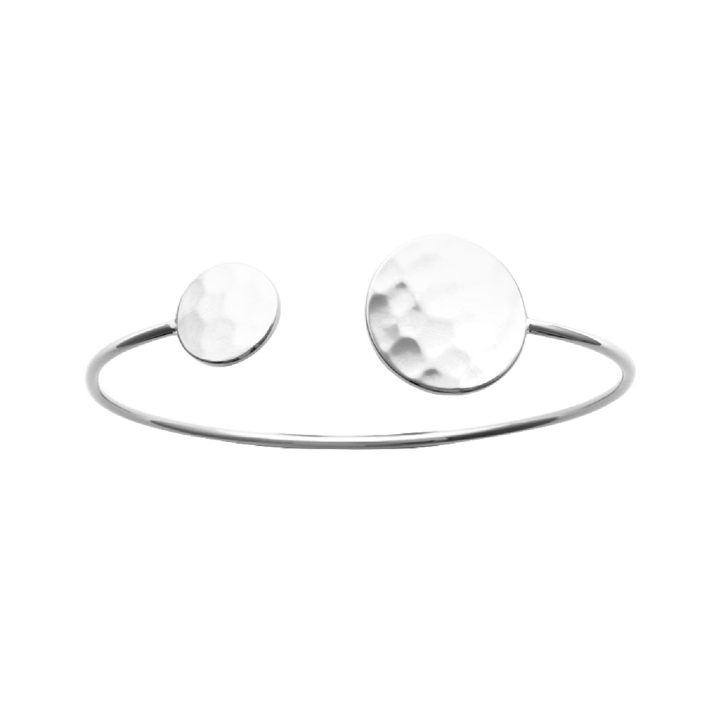 Mystigrey Ava .925 Sterling Silver Plated Rhodium and 18K Gold Plated Bangle for Women