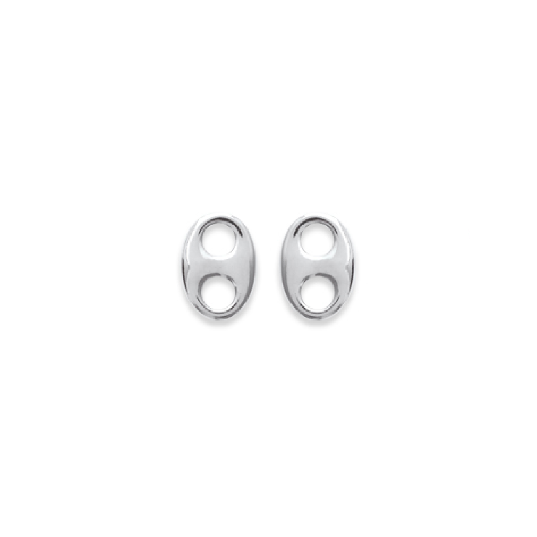 Mystigrey Carter .925 Sterling Silver Plated Rhodium and 18K Gold Plated Stud Earrings