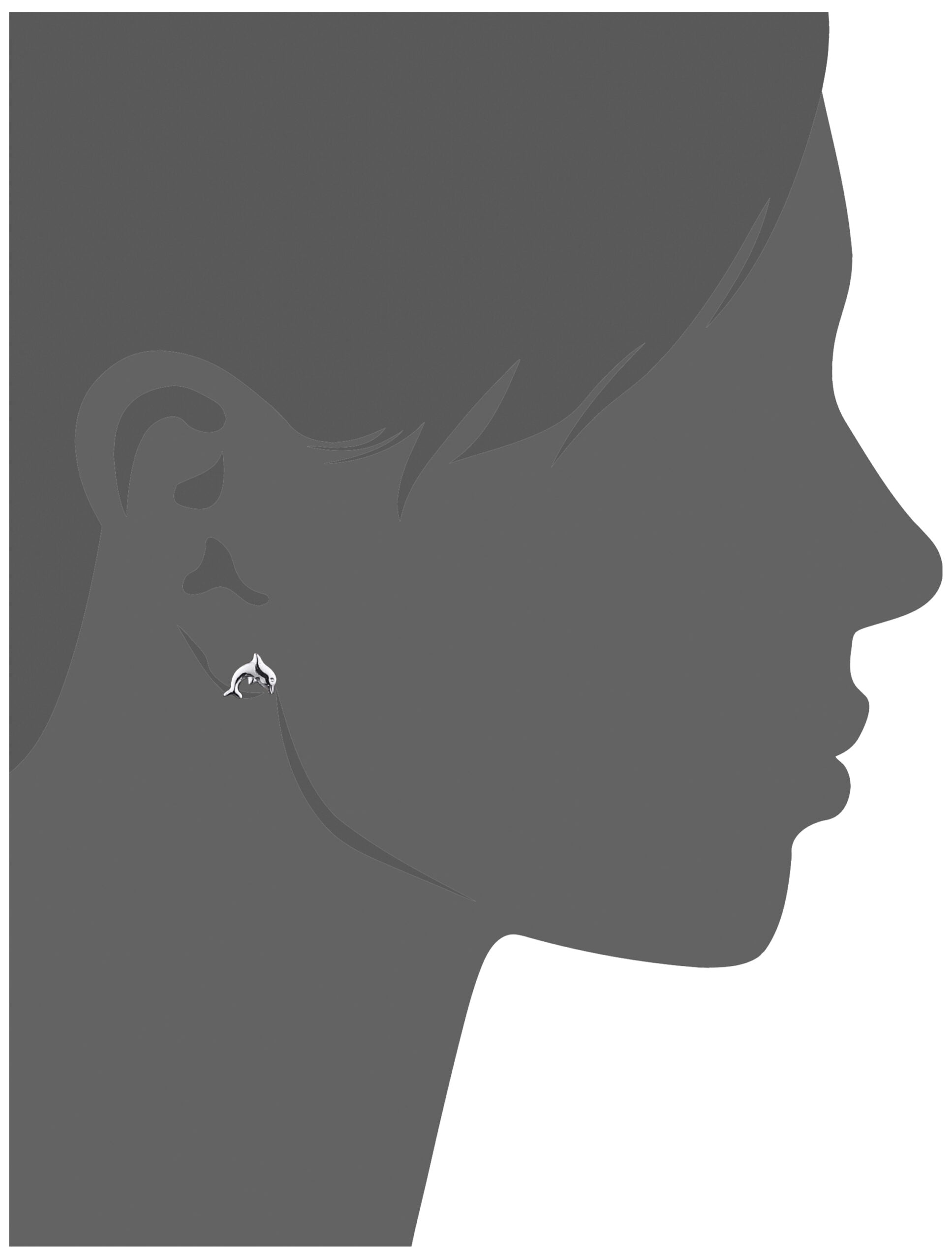 Mystigrey Dolphin .925 Sterling Silver Plated Rhodium and 18K Gold Plated Earrings