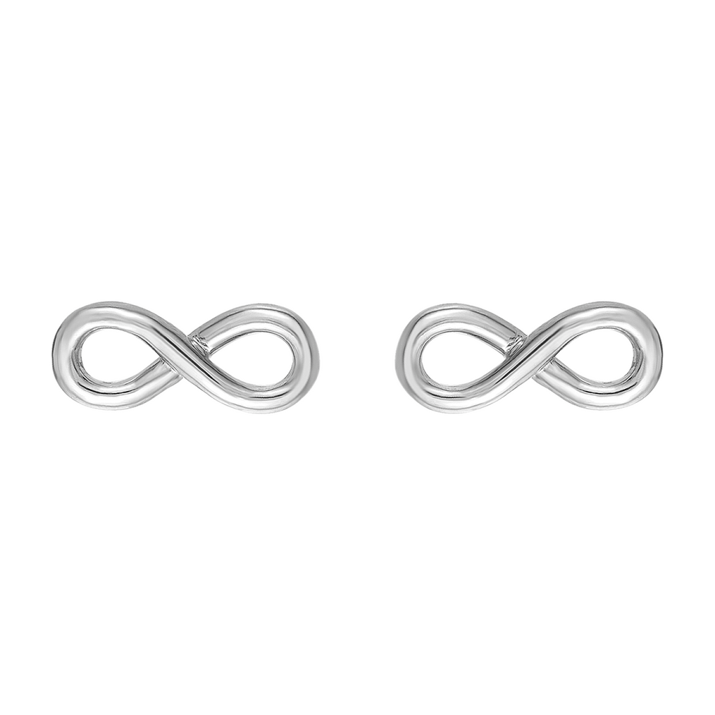Infinity Earrings in 925 Sterling Silver Plated Rhodium or 18K Gold Plated