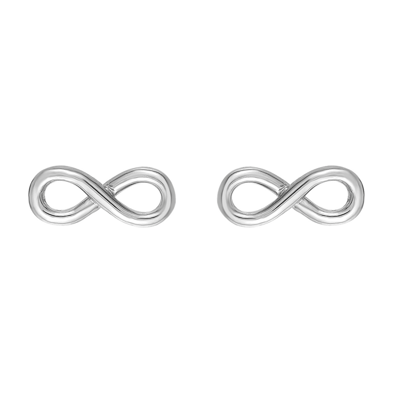 Mystigrey Infinity .925 Sterling Silver Plated Rhodium and 18K Gold Plated Earrings