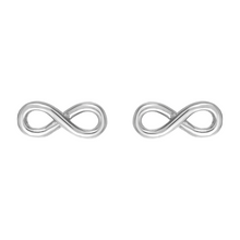 Load image into Gallery viewer, Mystigrey Infinity .925 Sterling Silver Plated Rhodium and 18K Gold Plated Earrings
