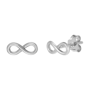 Mystigrey Infinity .925 Sterling Silver Plated Rhodium and 18K Gold Plated Earrings