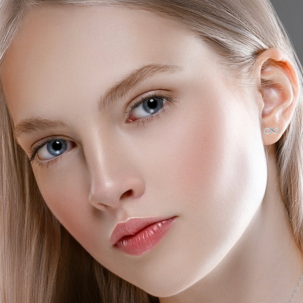 Mystigrey Infinity .925 Sterling Silver Plated Rhodium and 18K Gold Plated Earrings