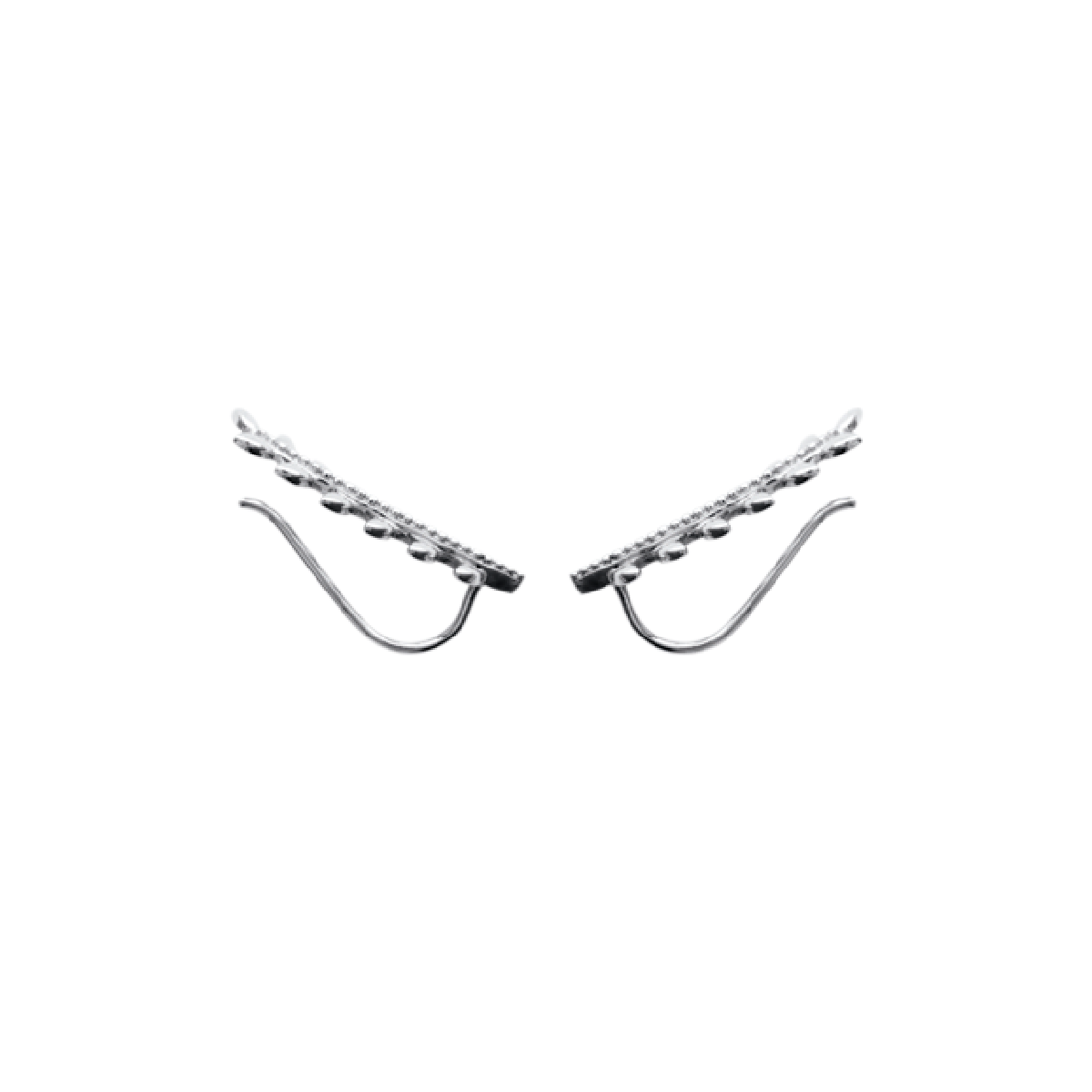 Eden Climber Earrings in 925 Sterling Silver Plated Rhodium or 18K Gold Plated, view 9