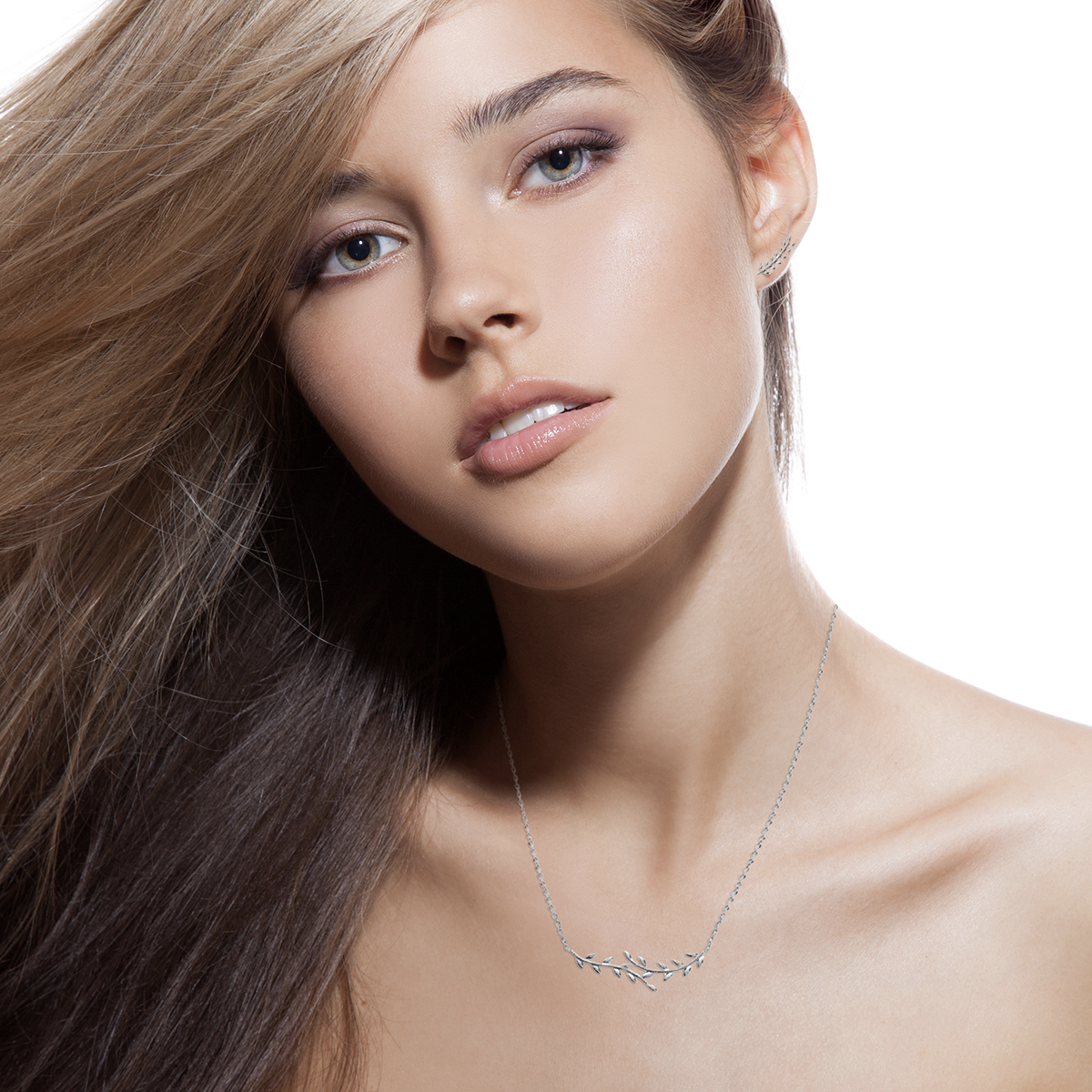 Mystigrey Eden .925 Sterling Silver Plated Rhodium and 18K Gold Plated Climber Earrings