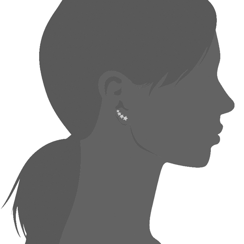 Mystigrey Polaris .925 Sterling Silver Plated Rhodium and 18K Gold Plated 4 Stars Climber Earrings
