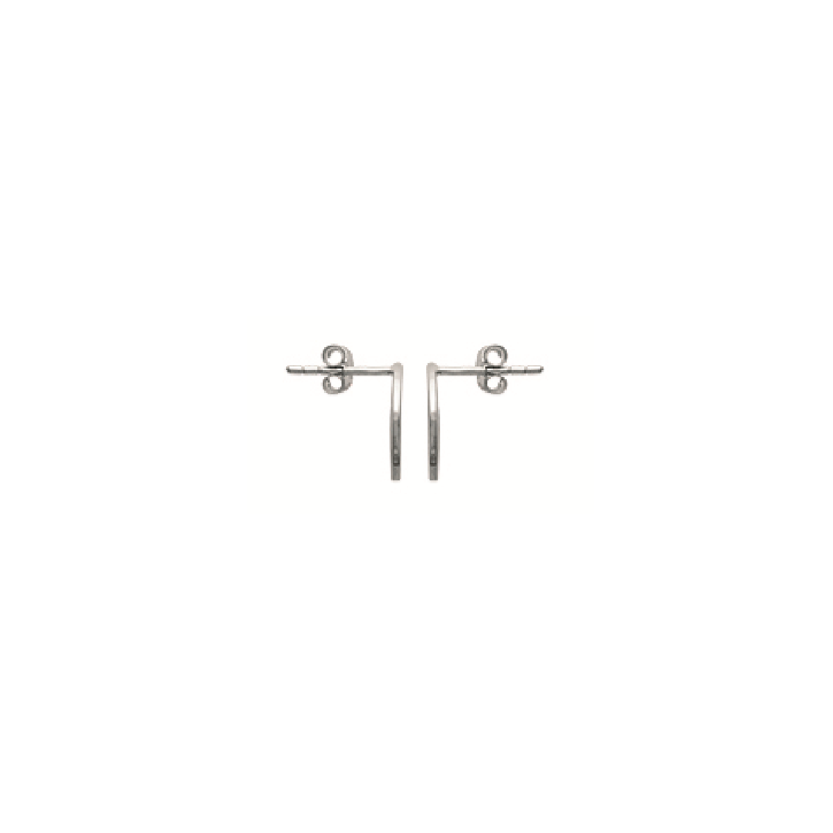 Mystigrey Lola .925 Sterling Silver Plated Rhodium and 18K Gold Plated Horizontal Hoop Earrings for Women Small