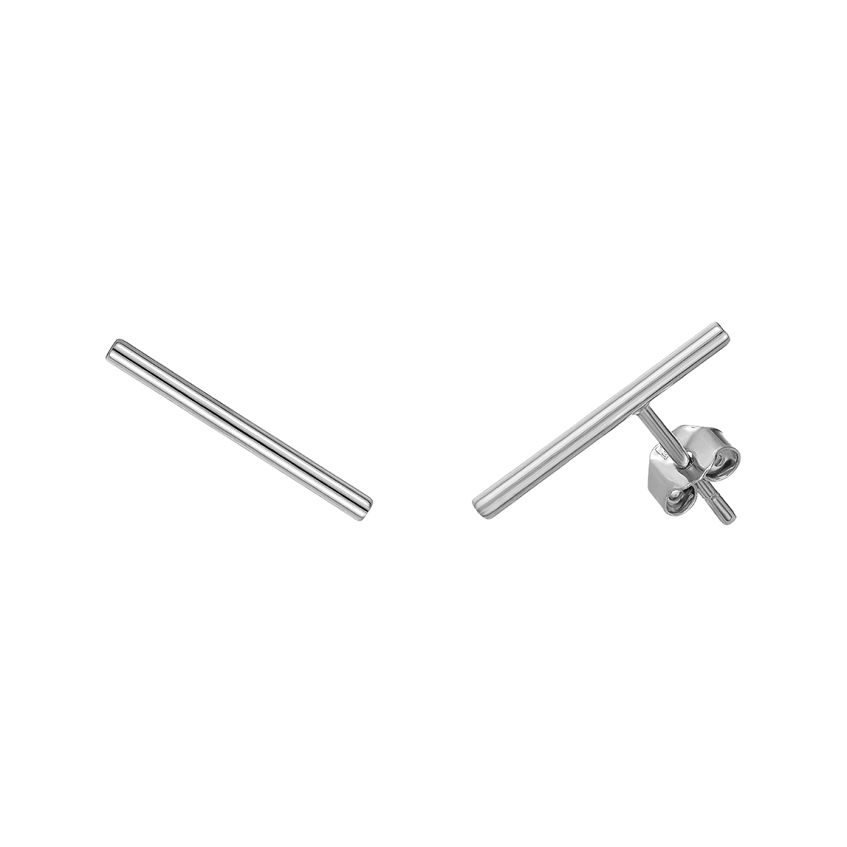 Aria Line Earrings in 925 Sterling Silver Plated Rhodium or 18K Gold Plated, view 4