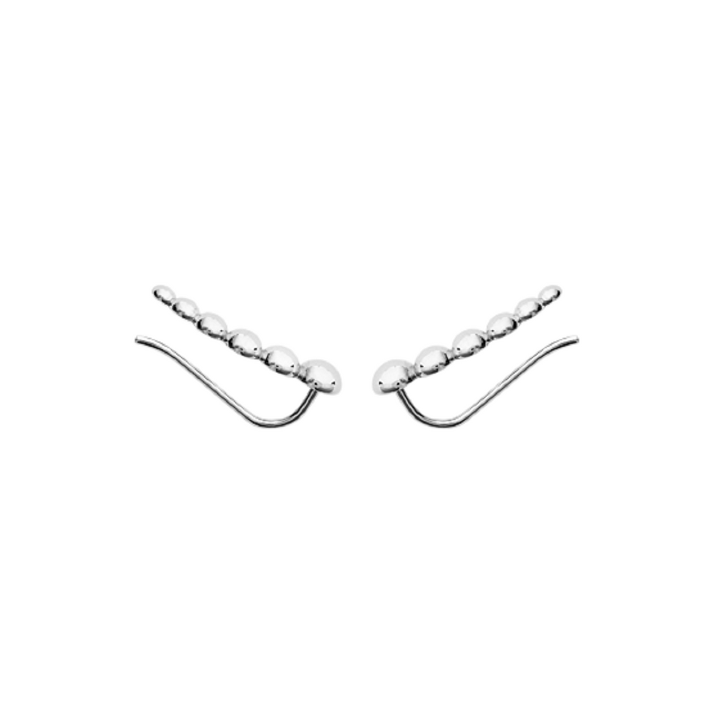 Mystigrey Olivia .925 Sterling Silver Plated Rhodium and 18K Gold Plated Climber Earrings