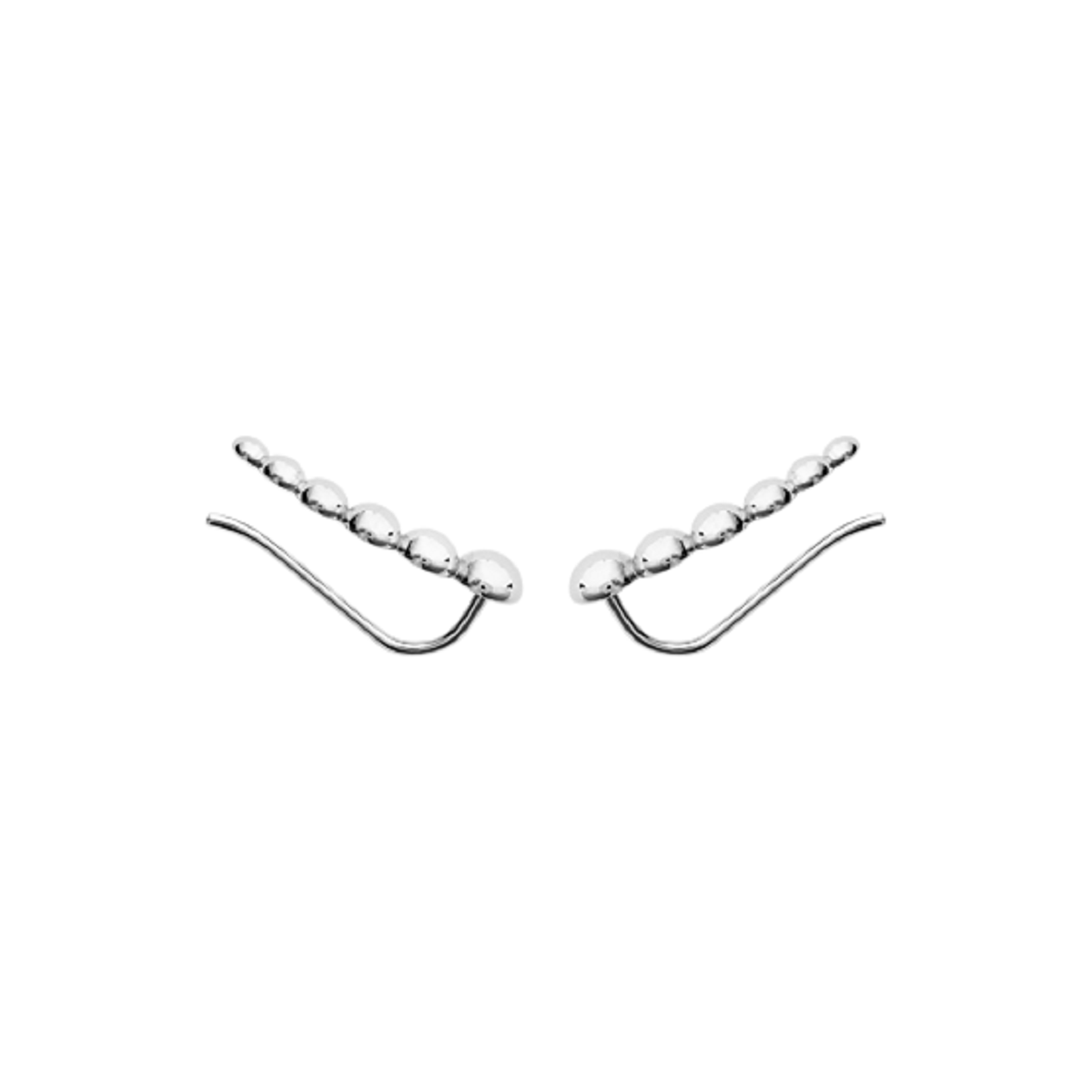 Mystigrey Olivia .925 Sterling Silver Plated Rhodium and 18K Gold Plated Climber Earrings