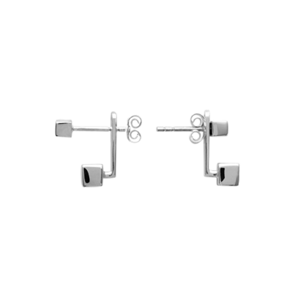 Brooke Square Jacket Earrings in 925 Sterling Silver Plated Rhodium or 18K Gold Plated, view 10