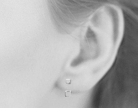 Brooke Square Jacket Earrings in 925 Sterling Silver Plated Rhodium or 18K Gold Plated, view 7