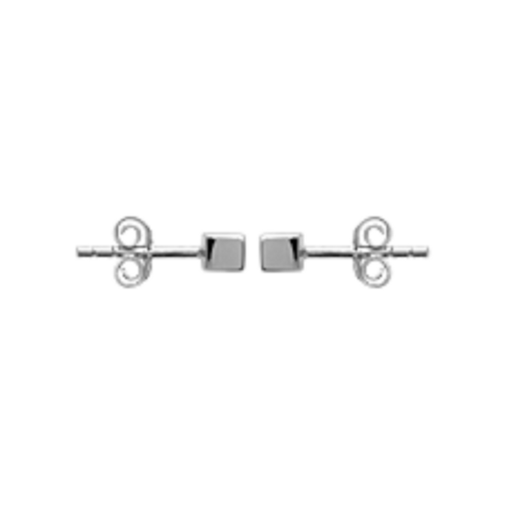 Brooke Square Stud Earrings in 925 Sterling Silver Plated Rhodium or 18K Gold Plated, view 8