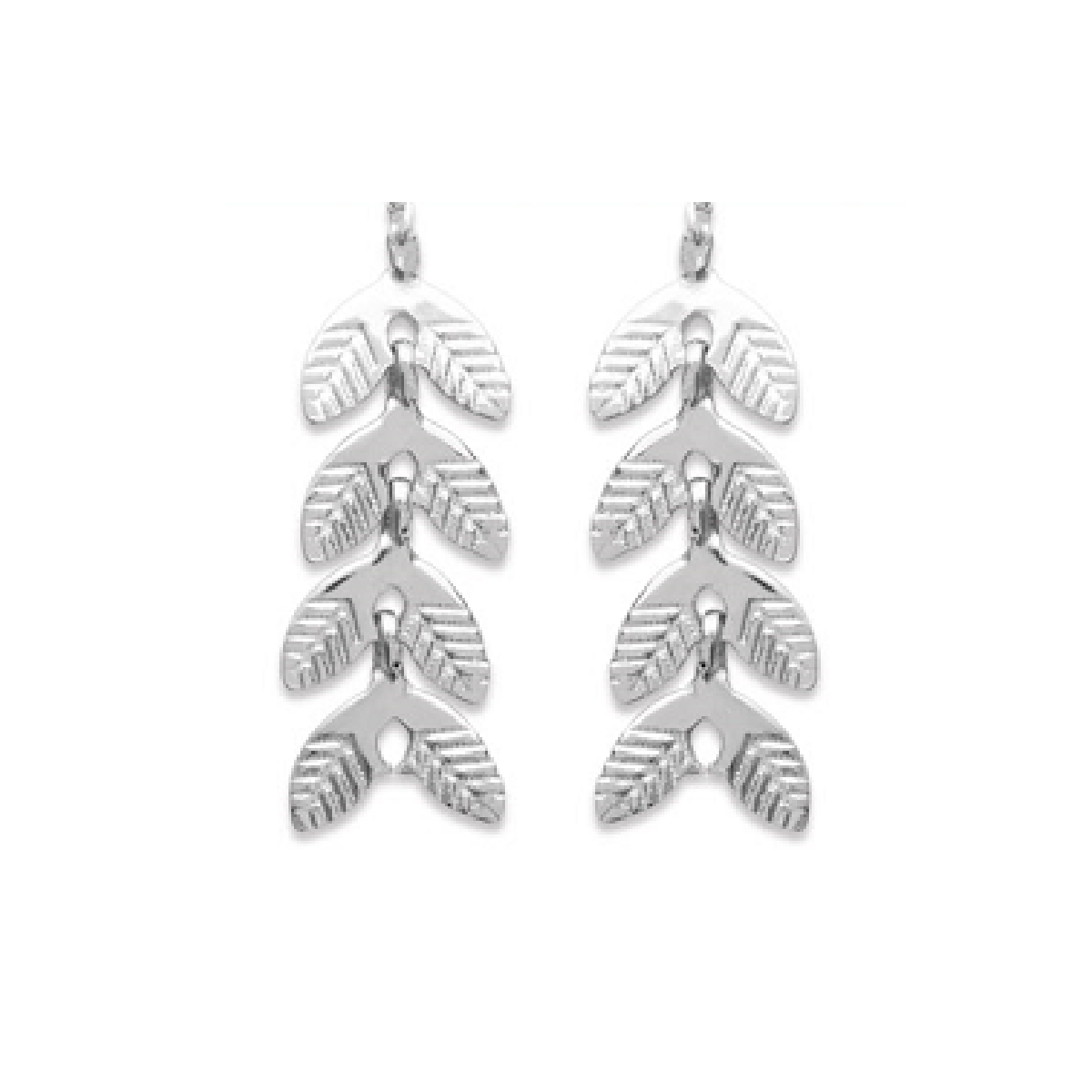 Cesaria Long Earrings in 925 Sterling Silver Plated Rhodium or 18K Gold Plated, view 6