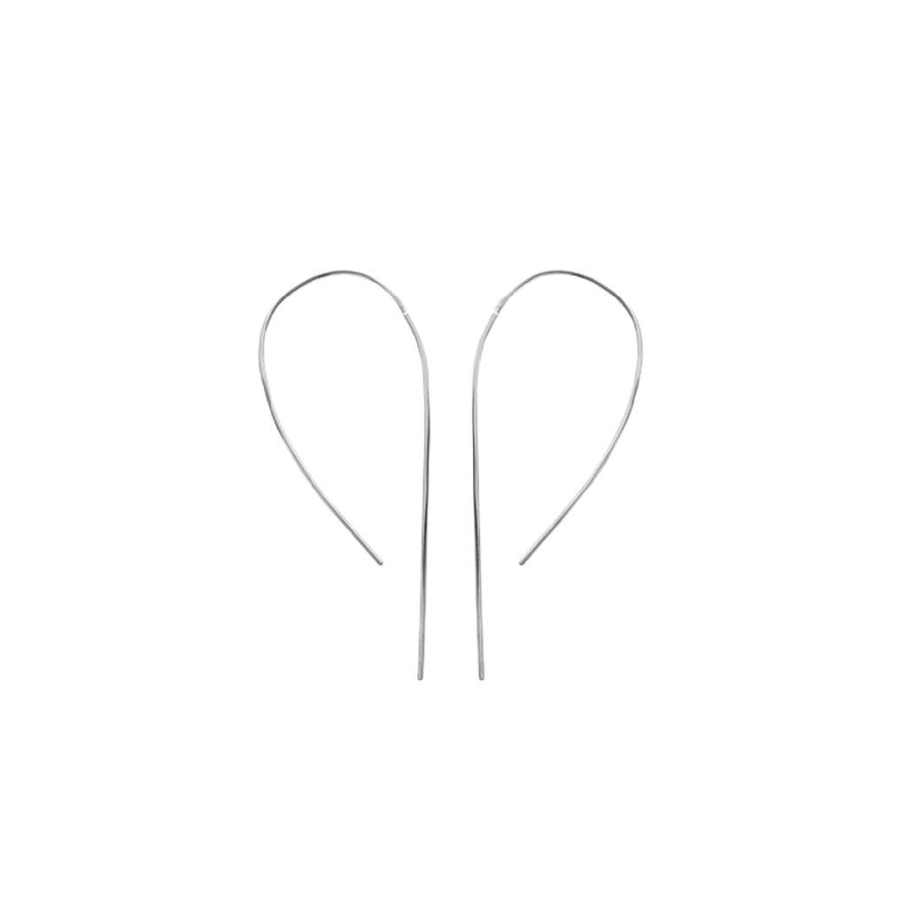 Aria Long Earrings in 925 Sterling Silver Plated Rhodium, view 4