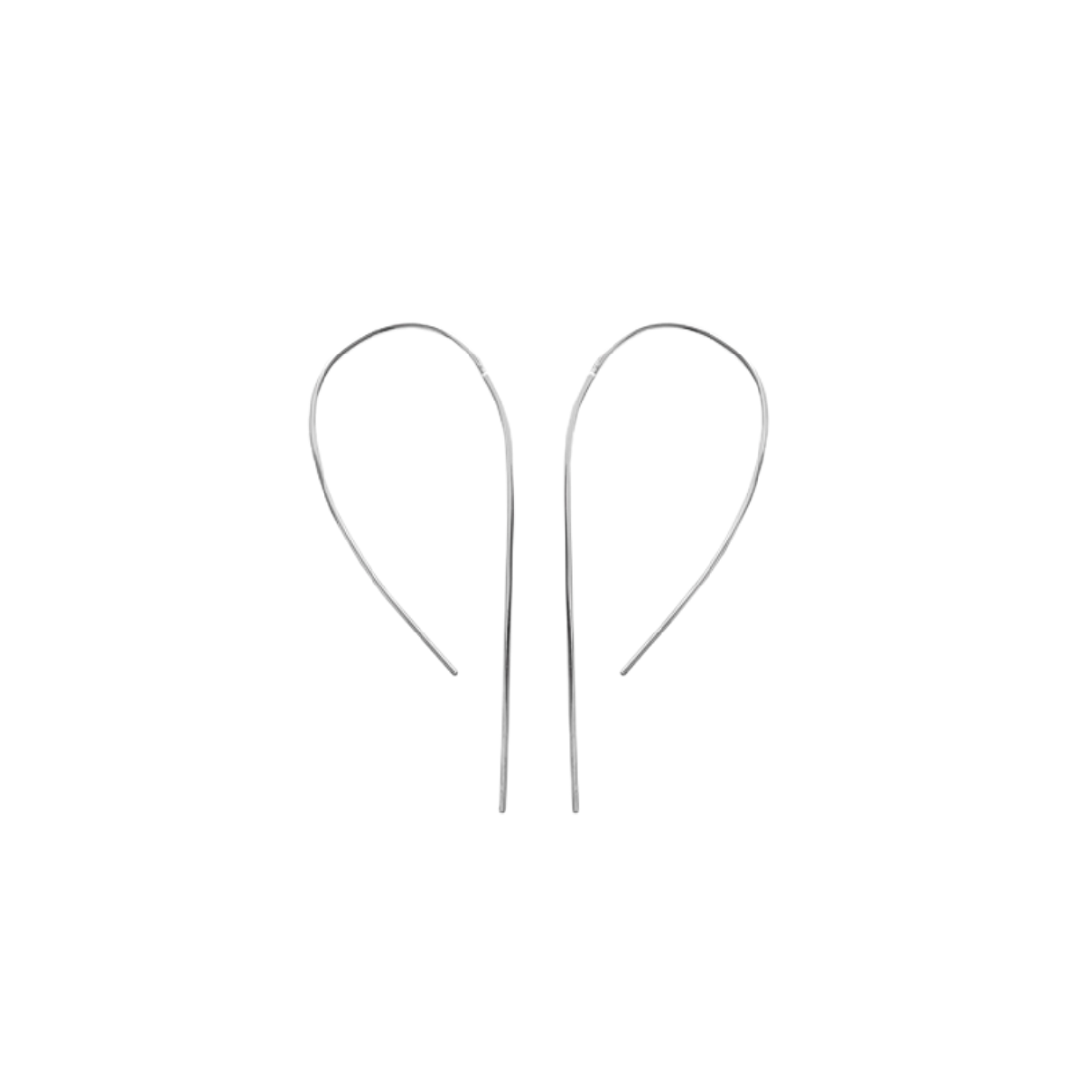 Aria Long Earrings in 925 Sterling Silver Plated Rhodium, view 4