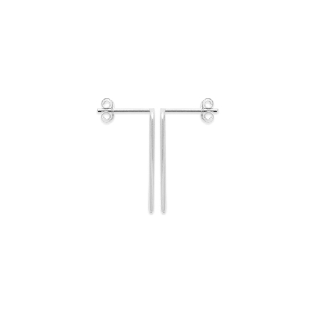 Mystigrey Piper .925 Sterling Silver Plated Rhodium and 18K Gold Plated Stud Earrings