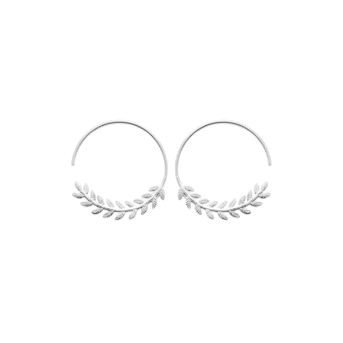 Mystigrey Cesaria .925 Sterling Silver Plated Rhodium and 18K Gold Plated Circle Earrings
