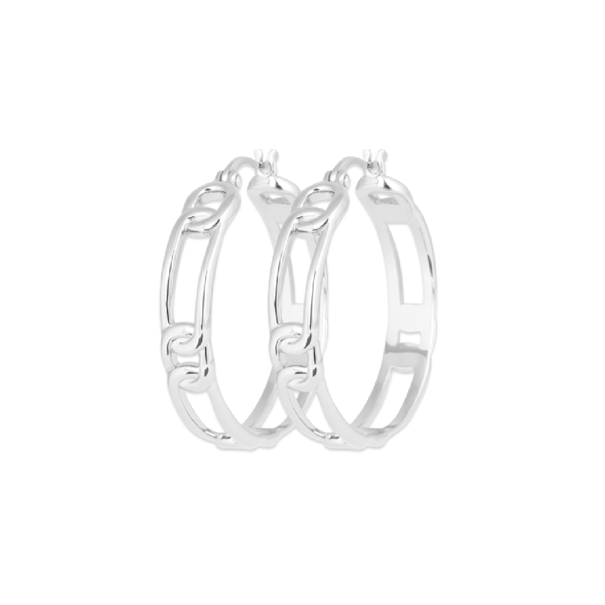 Mystigrey Julie Hoop .925 Sterling Silver Plated Rhodium and 18K Gold Plated Earrings