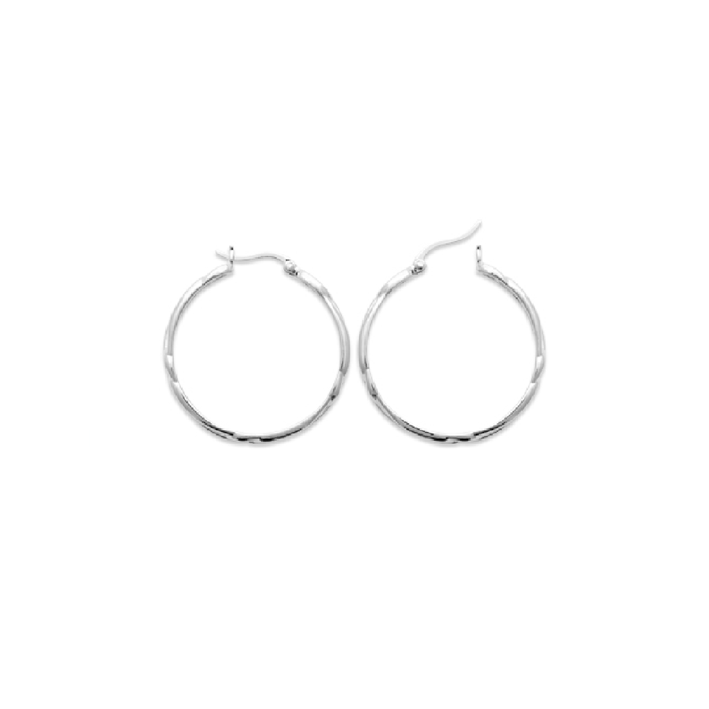 Mystigrey Julie Hoop .925 Sterling Silver Plated Rhodium and 18K Gold Plated Earrings