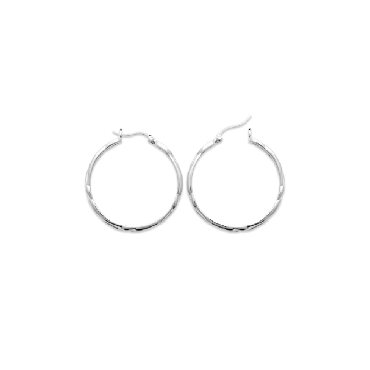 Mystigrey Julie Hoop .925 Sterling Silver Plated Rhodium and 18K Gold Plated Earrings
