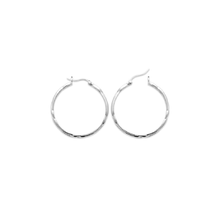 Load image into Gallery viewer, Mystigrey Julie Hoop .925 Sterling Silver Plated Rhodium and 18K Gold Plated Earrings
