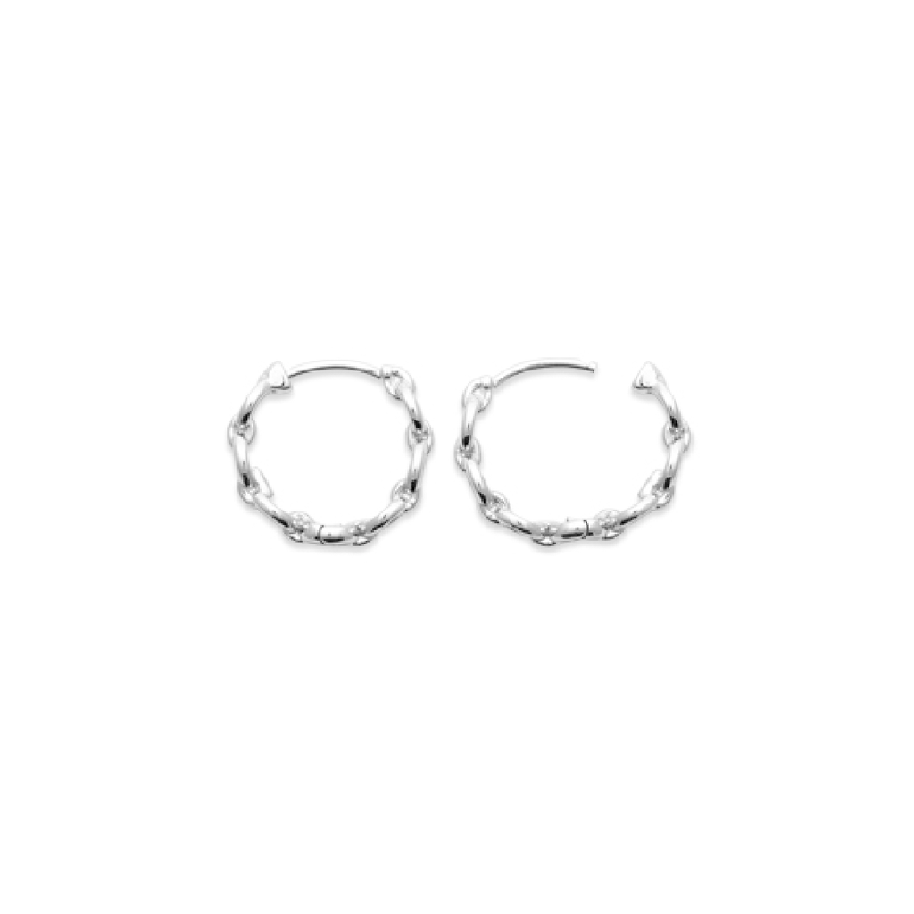 Mystigrey Emilie .925 Sterling Silver Plated Rhodium and 18K Gold Plated Hoop Earrings