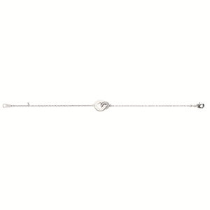 Mystigrey Carter .925 Sterling Silver Plated Rhodium and 18K Gold Plated Bracelet for Women Interlocking Circles